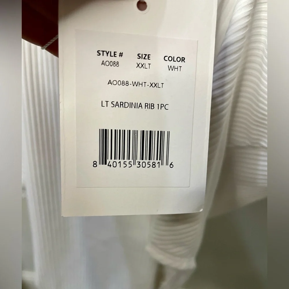 NWT - $128 ANDIE Swim - ‘Sardinia’ Ribbed One Piece - White | XXLT Tall
